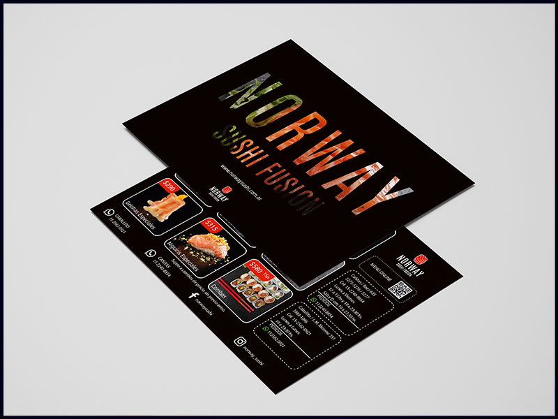 Diseño de flyer publicitario para Norway Sushi